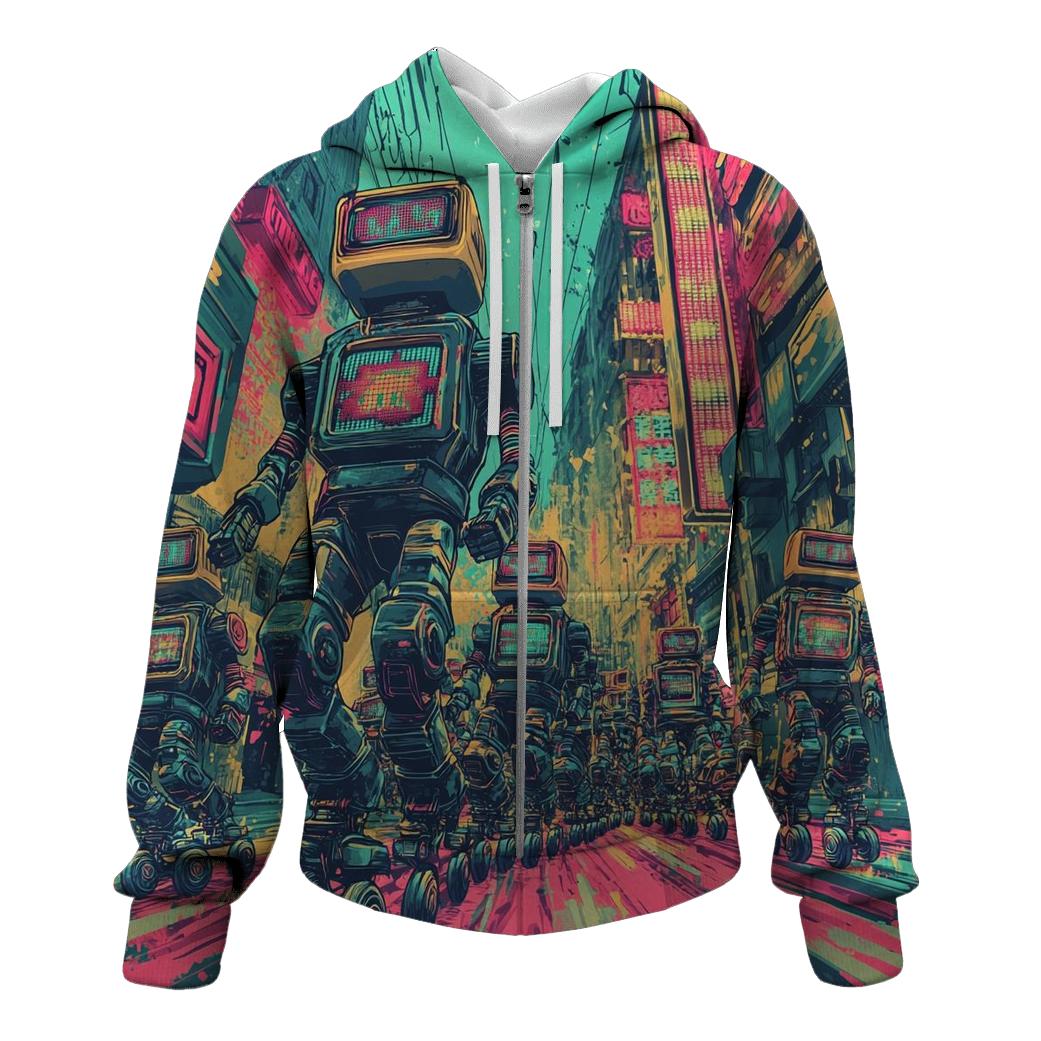 Robo-Rad Roller Ruckus embroidered hoodies