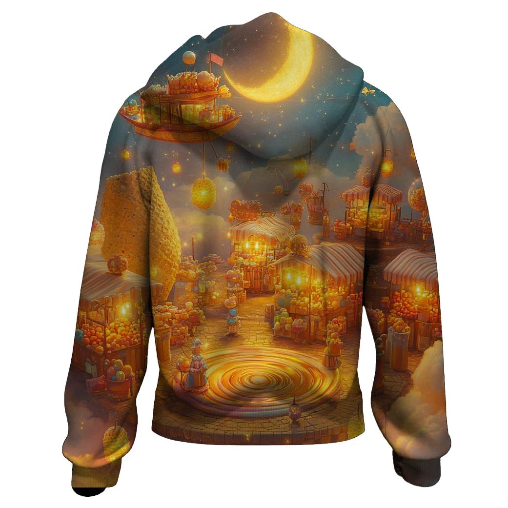 Marshmallow Moon Market zip-up hoodies