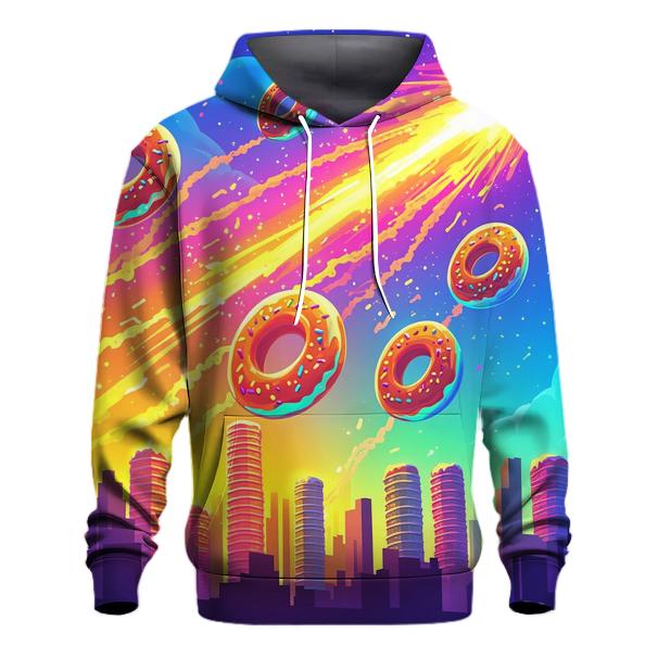 Neon Donut Meteor Shower embroidered hoodies