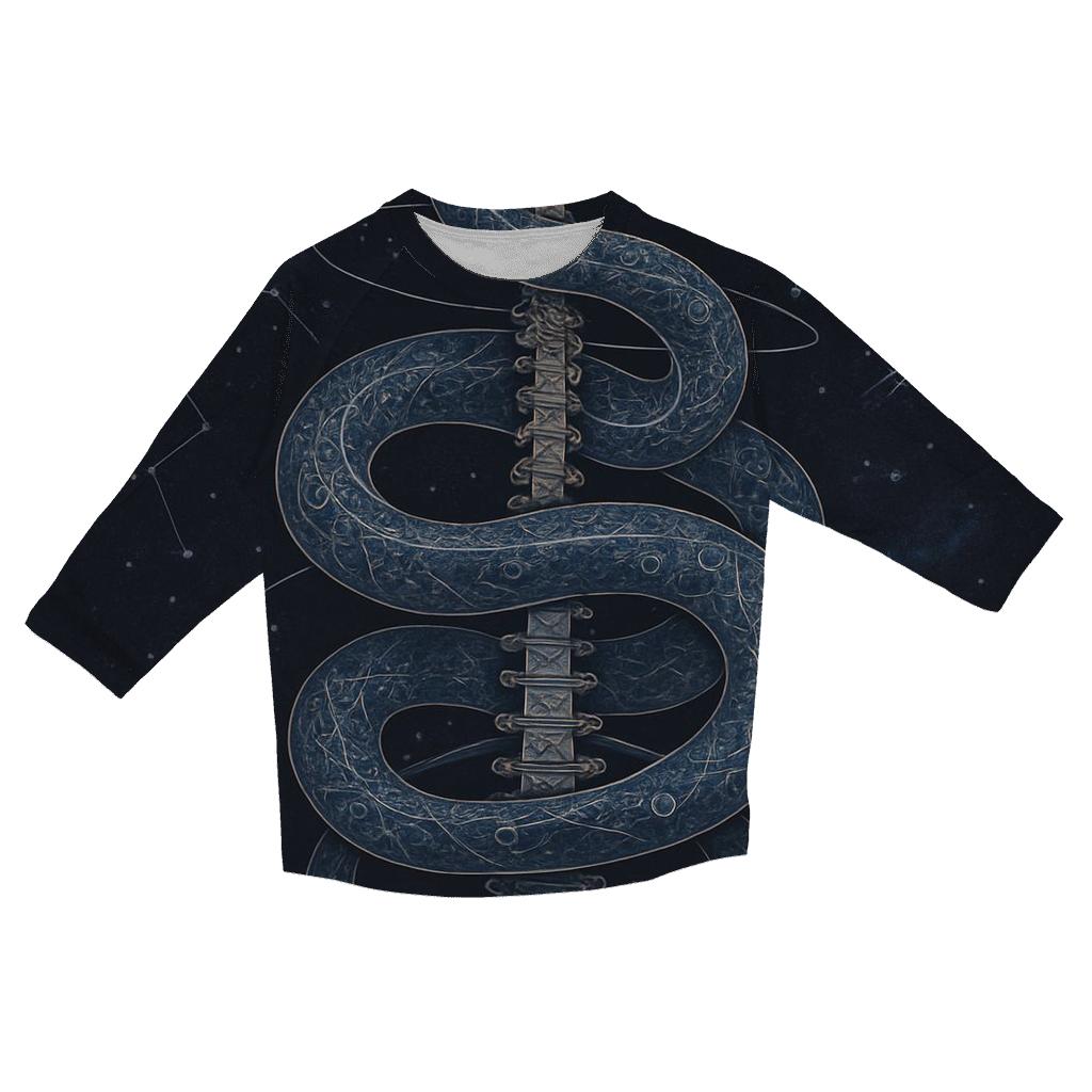 Celestial Spine Ouroboros trendy 3/4 sleeve tops