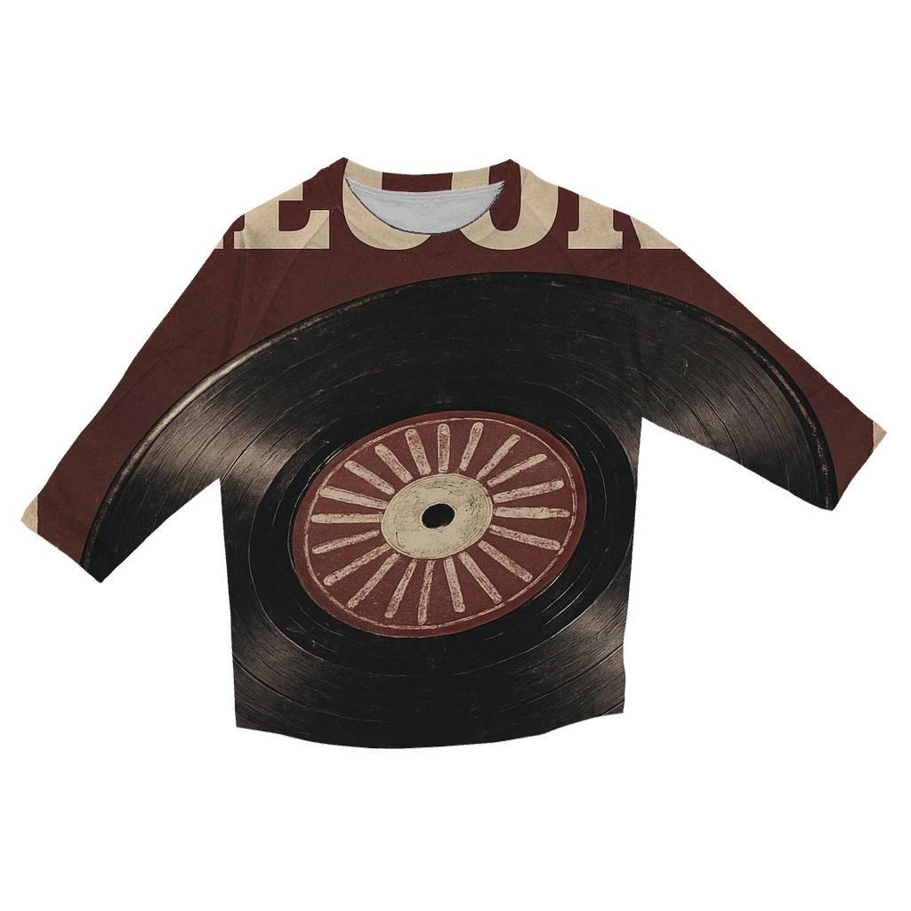 Distressed Vinyl Record Poster fashion 3/4 sleeve shirts
