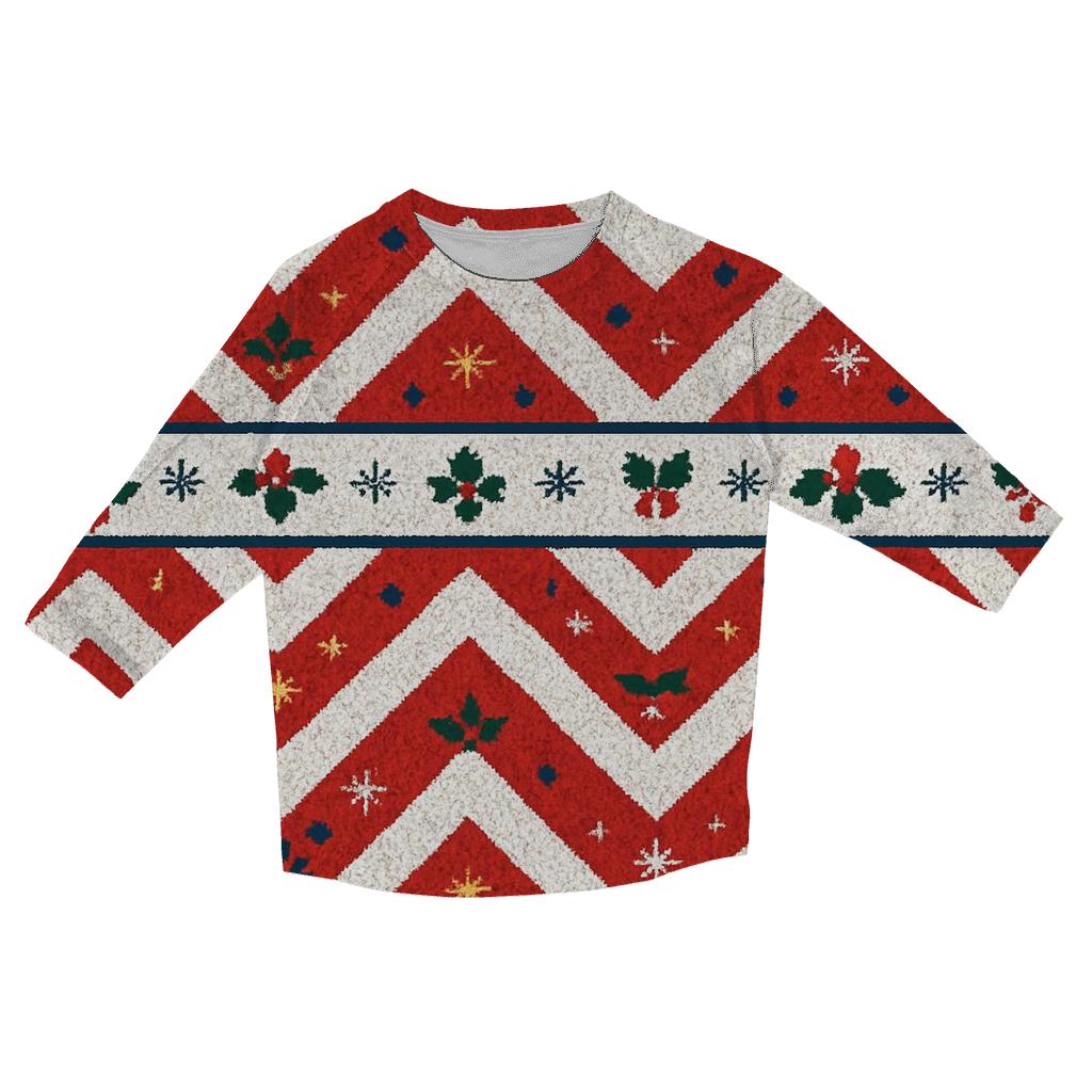 Candy Cane Herringbone Design stylish quarter sleeve tops