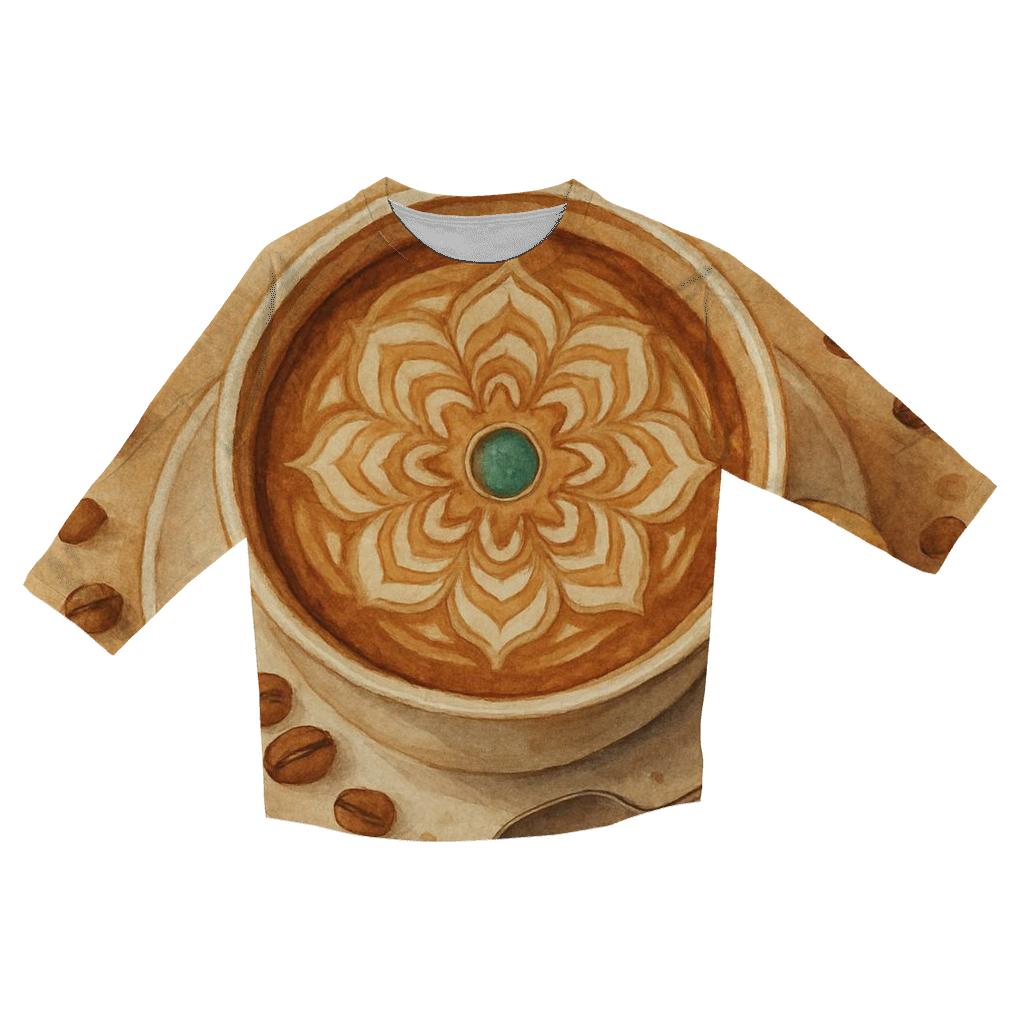Latte Swirl Mandala cotton quarter sleeve shirts