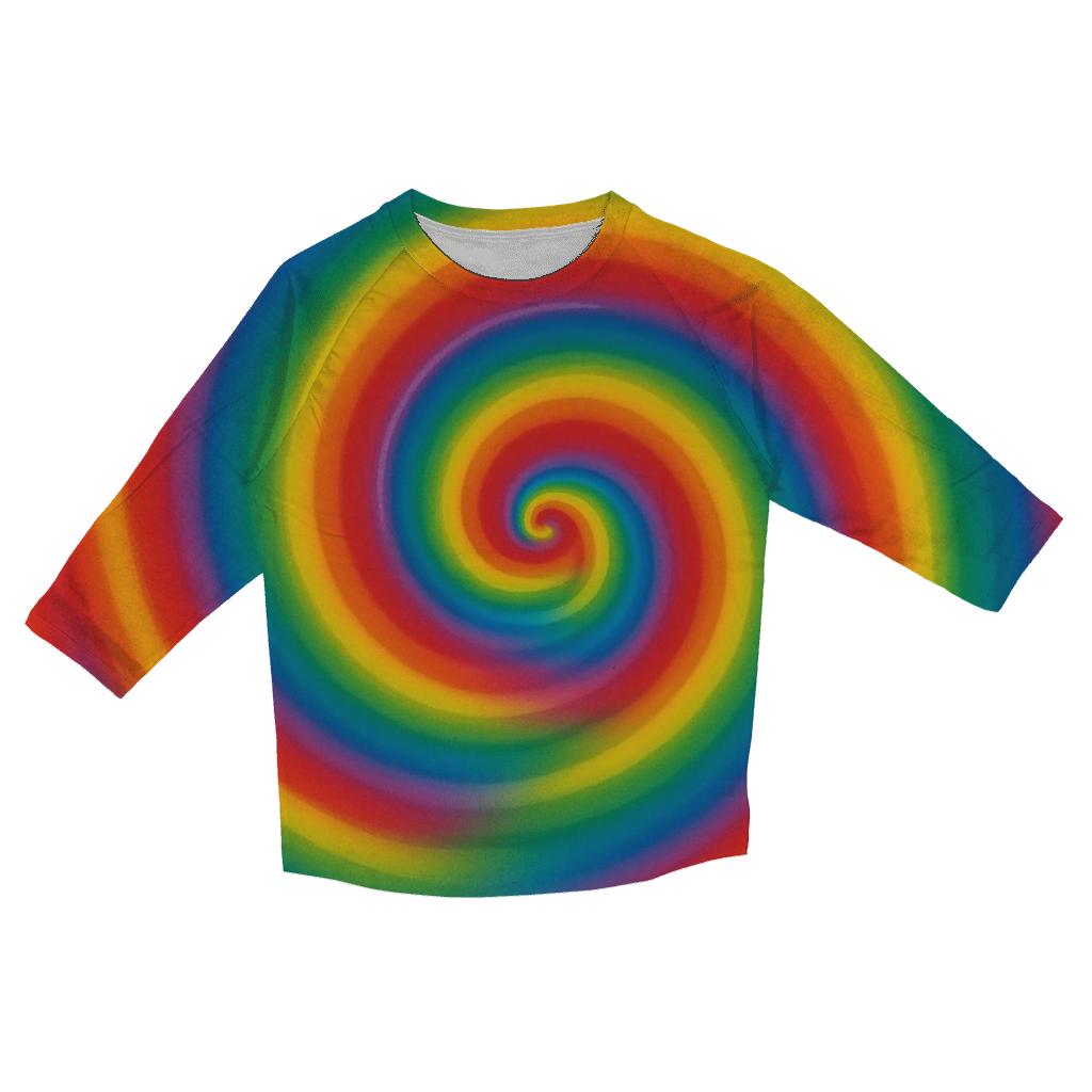 Rainbow Spiral Wheel fashion 3/4 sleeve shirts