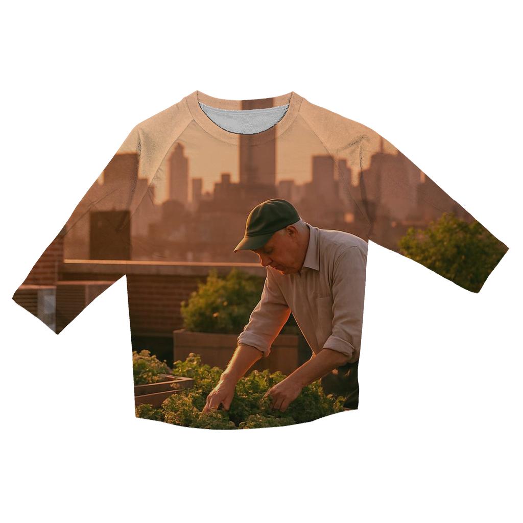 Rooftop Garden Overlook At Sunset stylish quarter sleeve tops