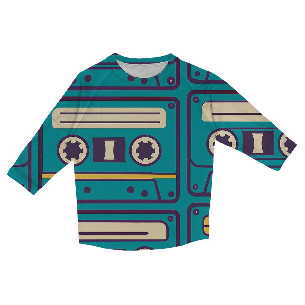 Cassette Tape Echo cotton quarter sleeve shirts