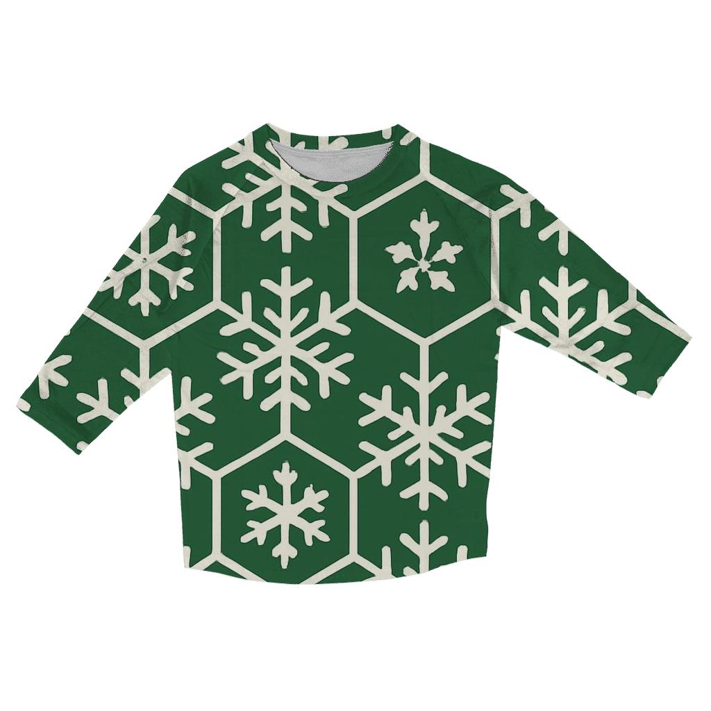 Snowflake Hexagon Field casual three quarter sleeve shirts