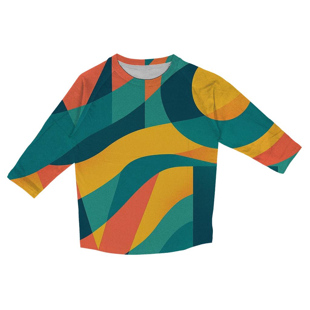 Chromatic Wave Typography cotton quarter sleeve shirts
