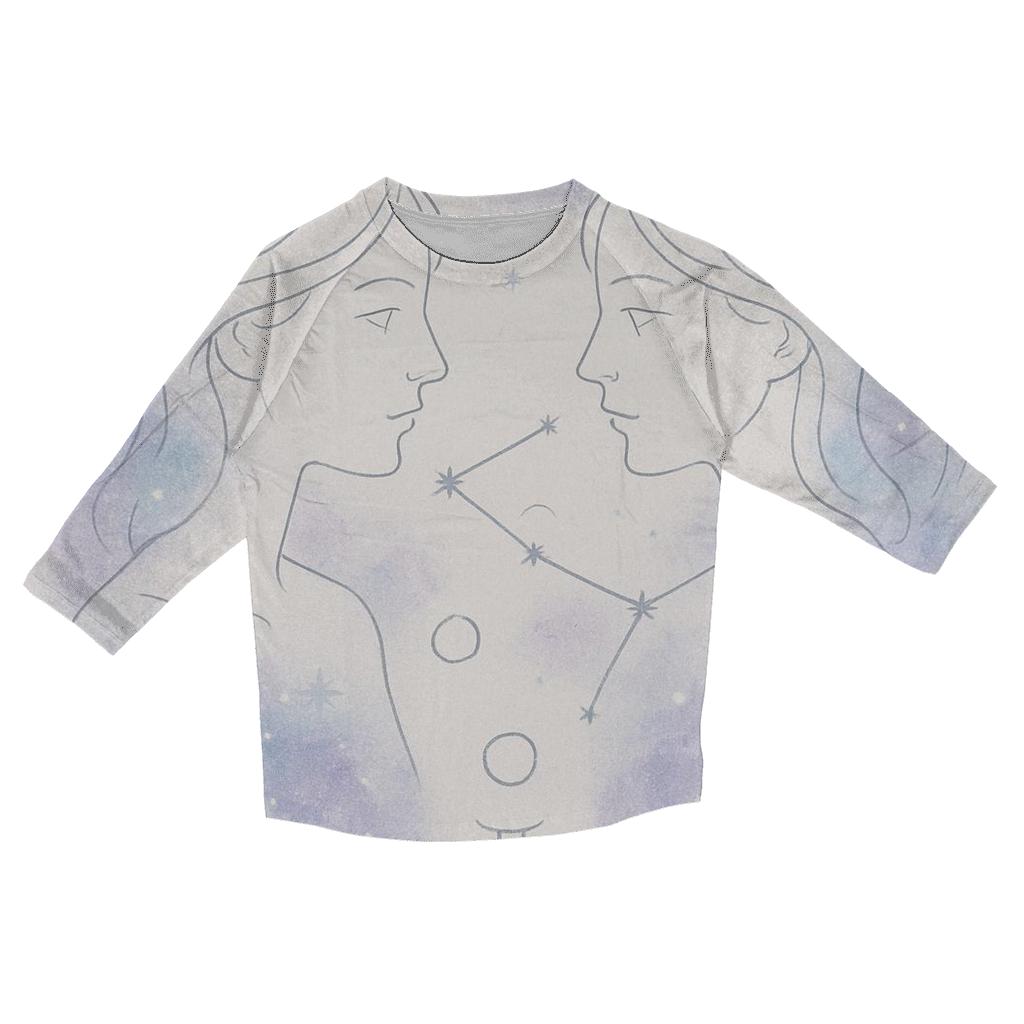 Ethereal Gemini Twins Portrait fashion 3/4 sleeve shirts