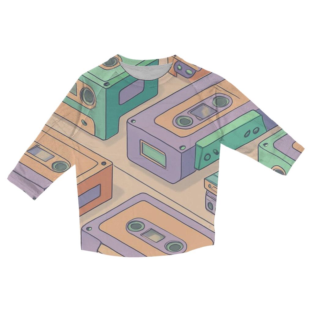 Cassette City Grid casual three quarter sleeve shirts