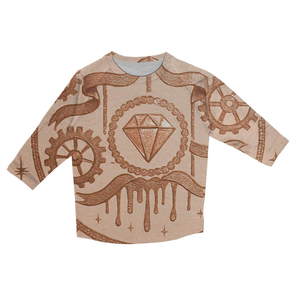 Rose Gold Carousel fashion 3/4 sleeve shirts
