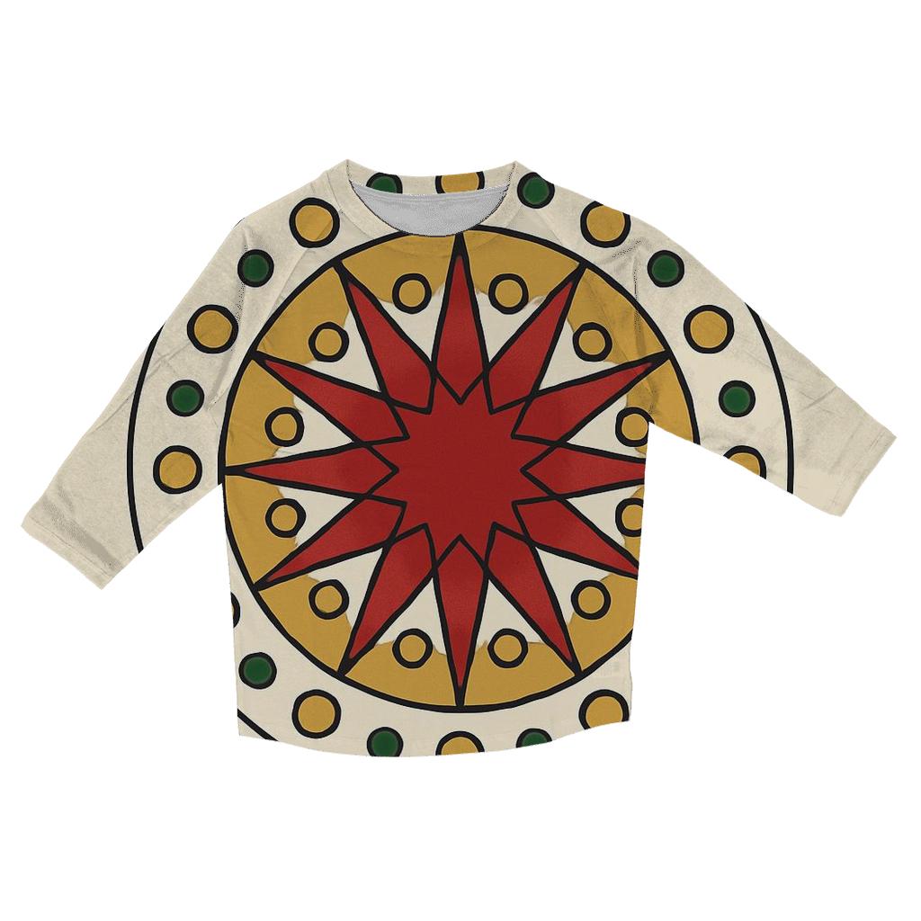 Starburst Ornament Mandala casual three quarter sleeve shirts