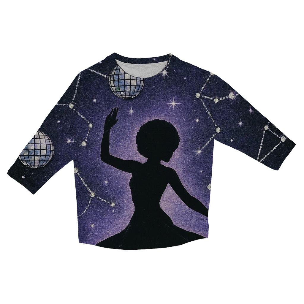 Disco Dot Constellation printed three quarter sleeve shirts