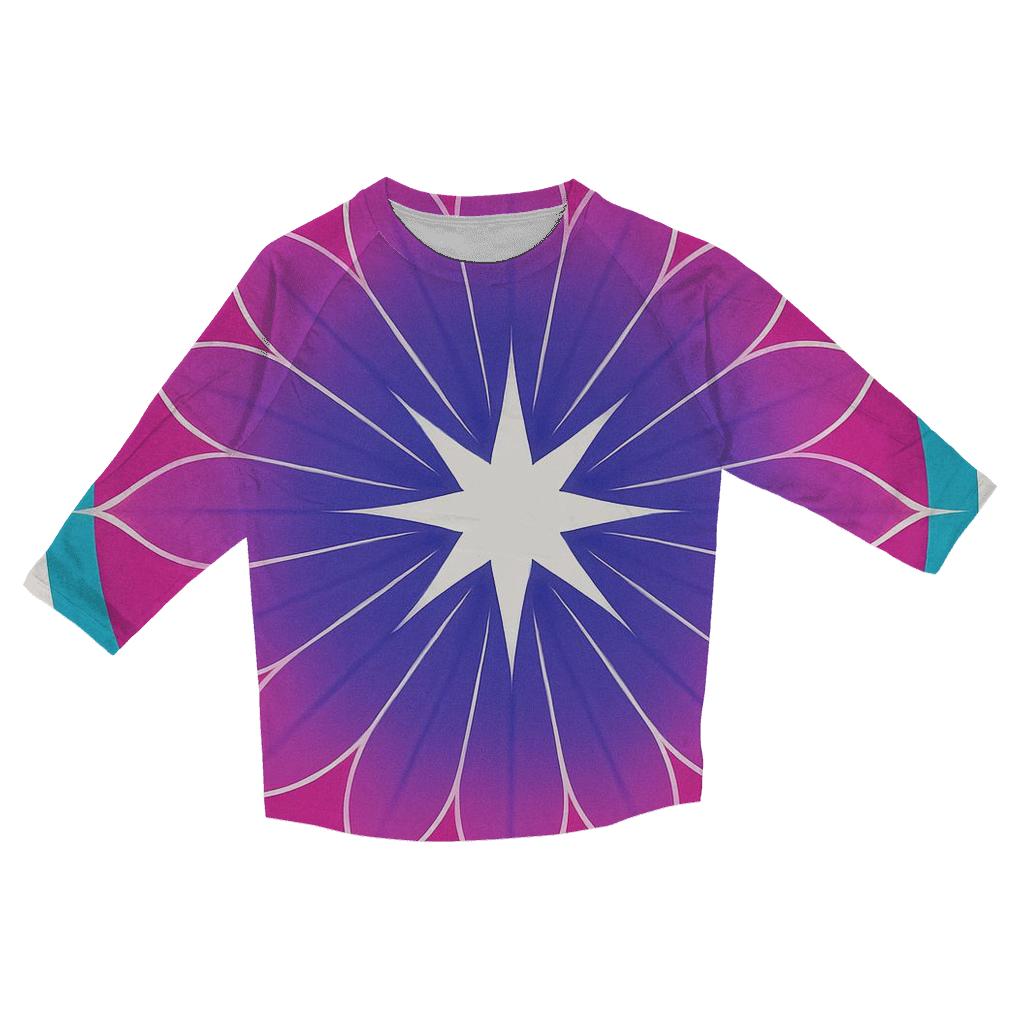 Magenta Mandala Sunburst personalized 3/4 sleeve tees