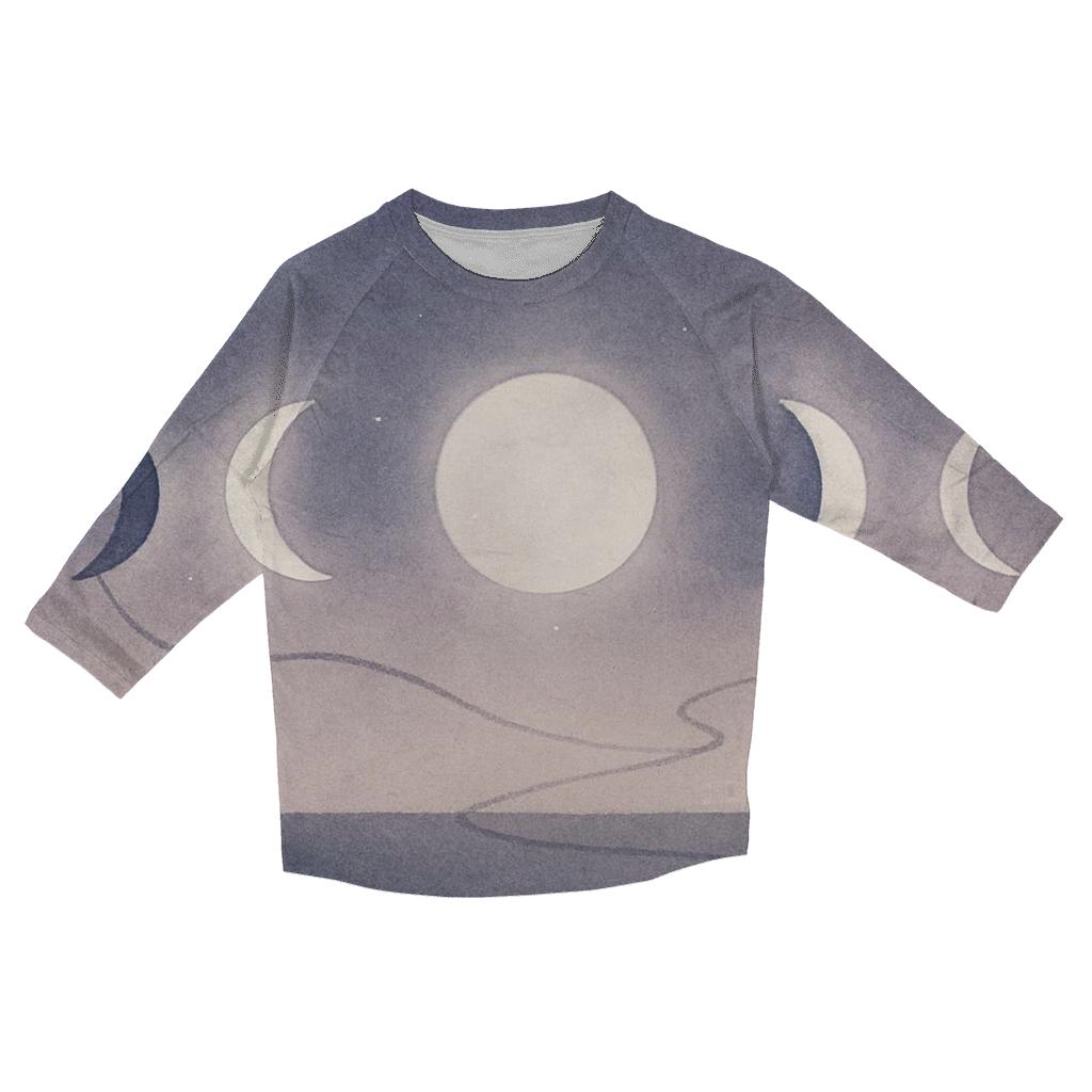 Moon Phase Path cotton quarter sleeve shirts