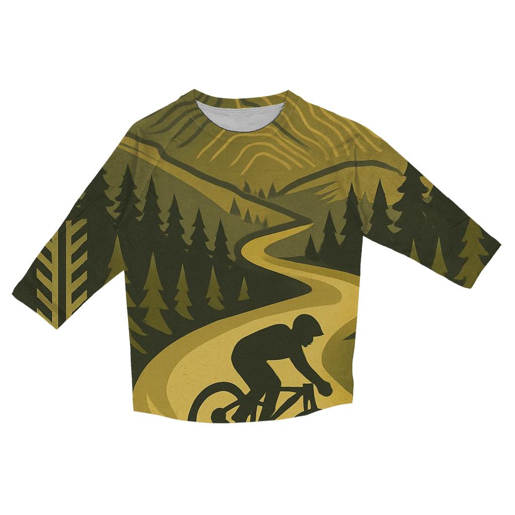 Mountain Biking Trail Map personalized 3/4 sleeve tees
