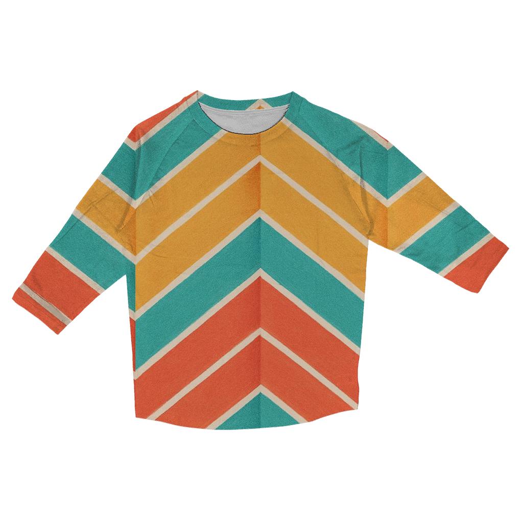 Chevron Accordion Coral stylish quarter sleeve tops