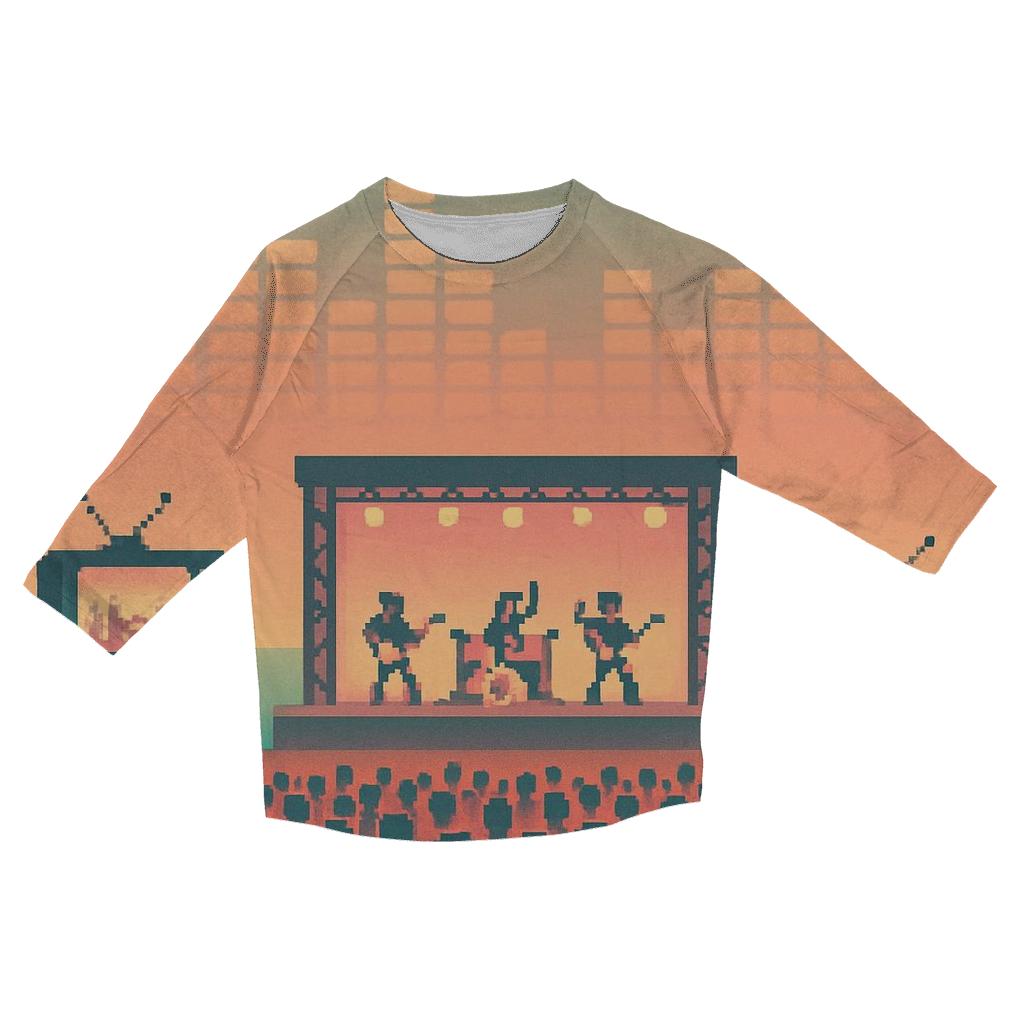 Pixel Concert Panorama printed three quarter sleeve shirts