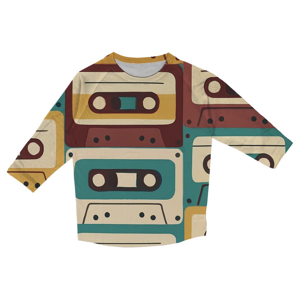 Funk Tape Cassette casual three quarter sleeve shirts