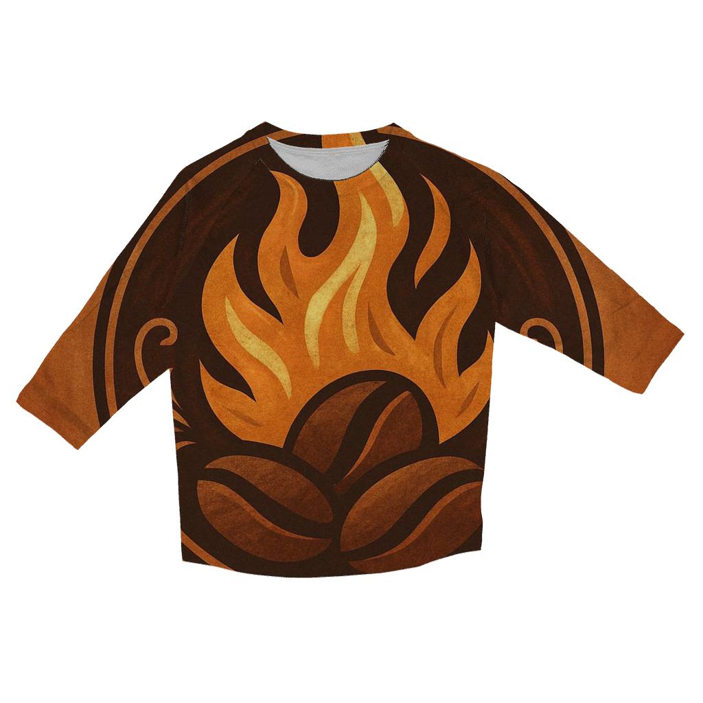Roast Flame Emblem printed three quarter sleeve shirts