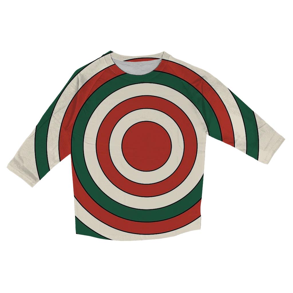 Ornament Ring Concentric cotton quarter sleeve shirts