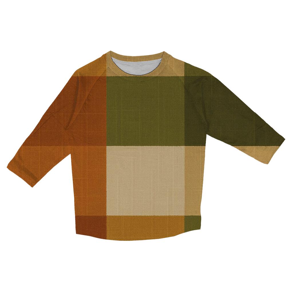 Harvest Plaid Panels custom 3/4 sleeve shirts