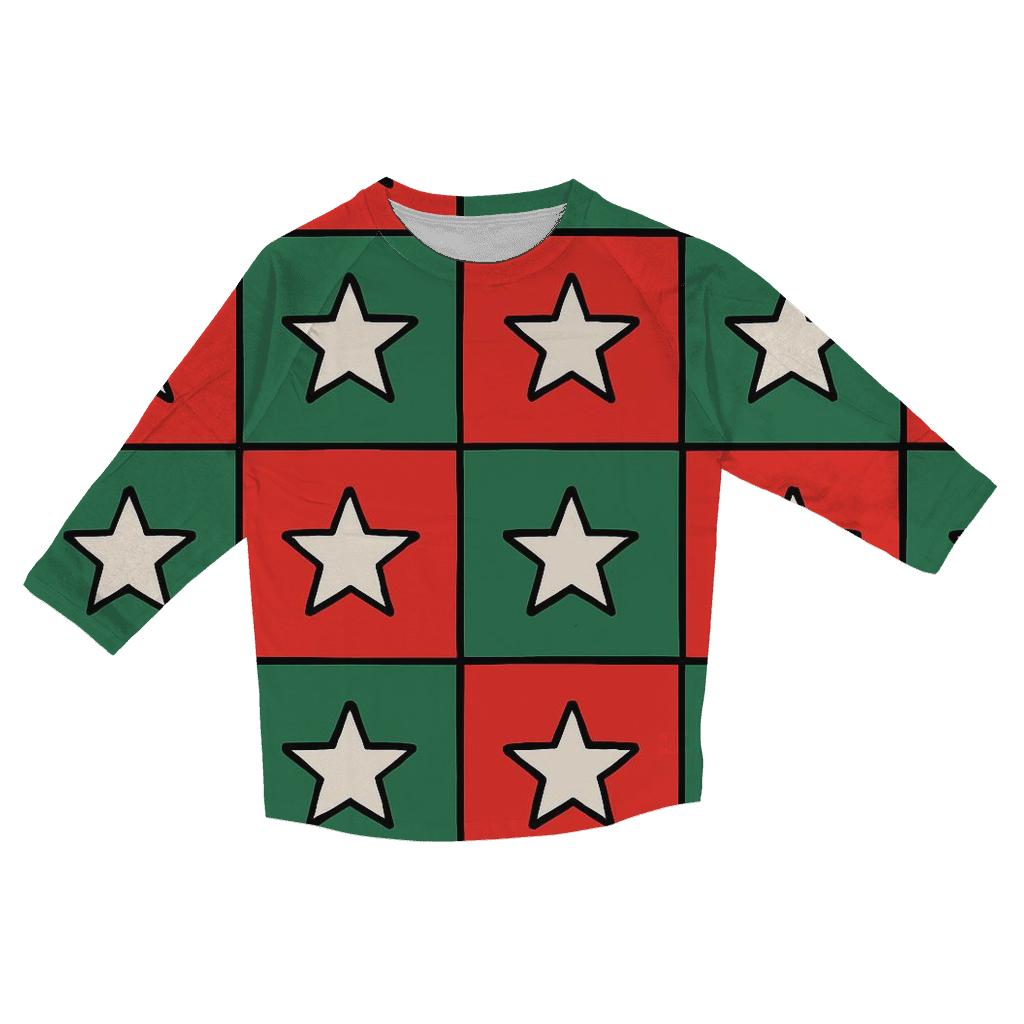 Checkerboard Star Play personalized 3/4 sleeve tees