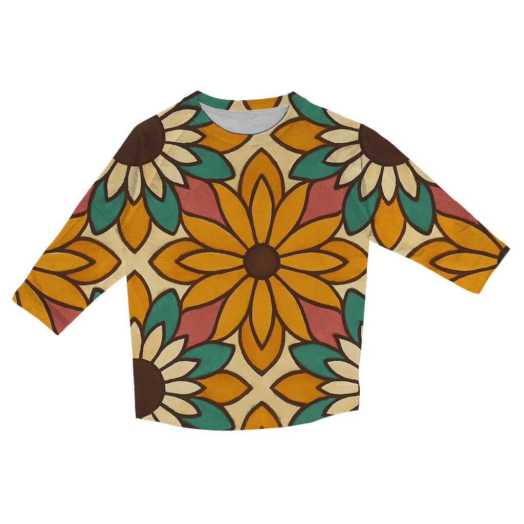 Psychedelic Sunflower Burst personalized 3/4 sleeve tees