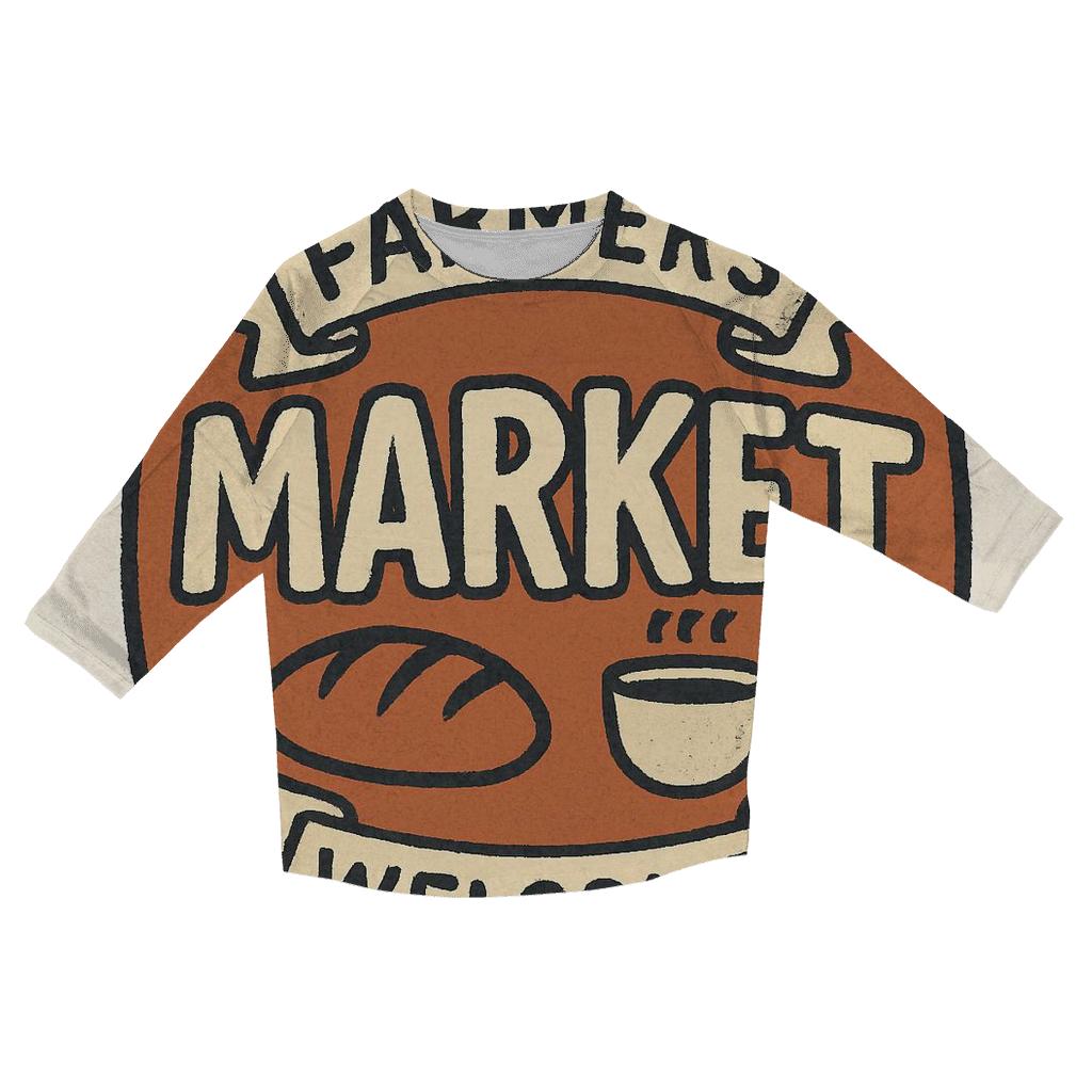 Hand Lettered Market Badge personalized 3/4 sleeve tees
