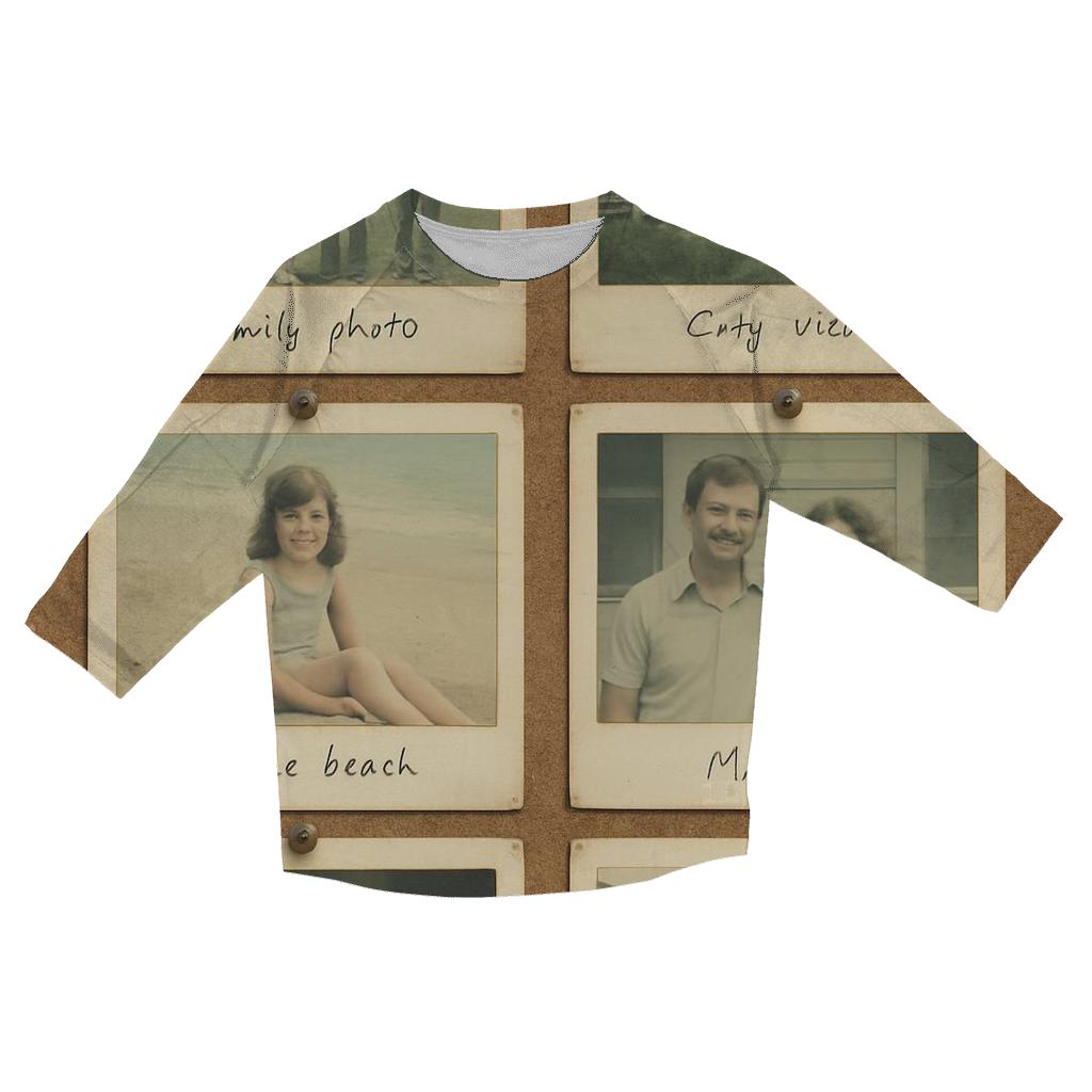 Polaroid Film Frame Collage designer 3/4 sleeve blouses
