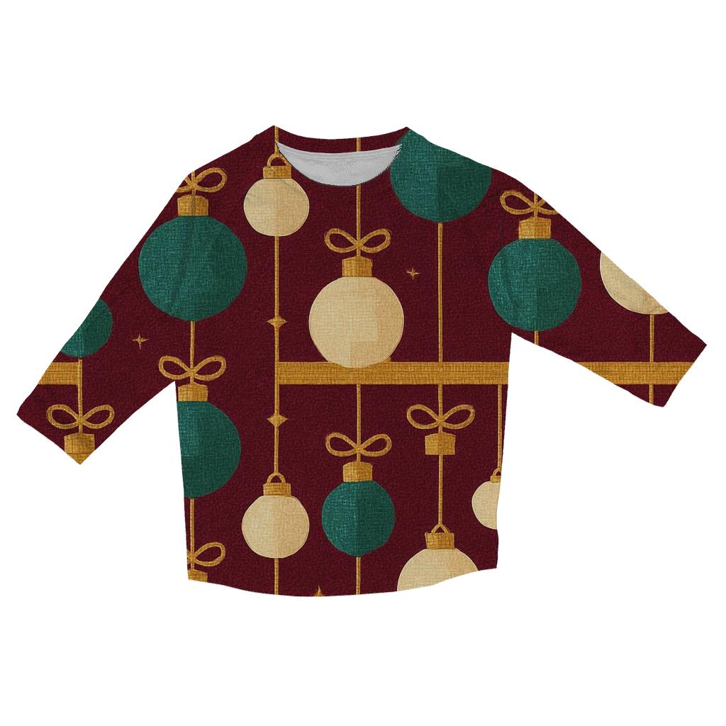 Ornament Ribbon Tapestry Design stylish quarter sleeve tops