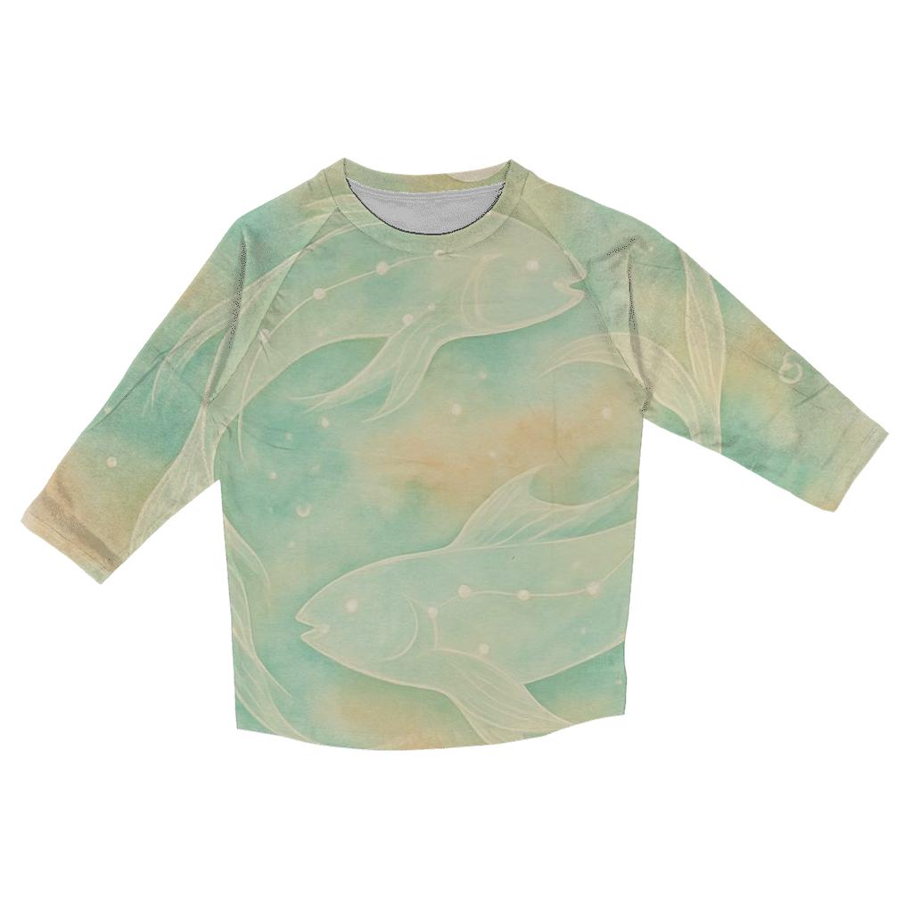 Pisces Cosmic Fish Dream Scene trendy 3/4 sleeve tops