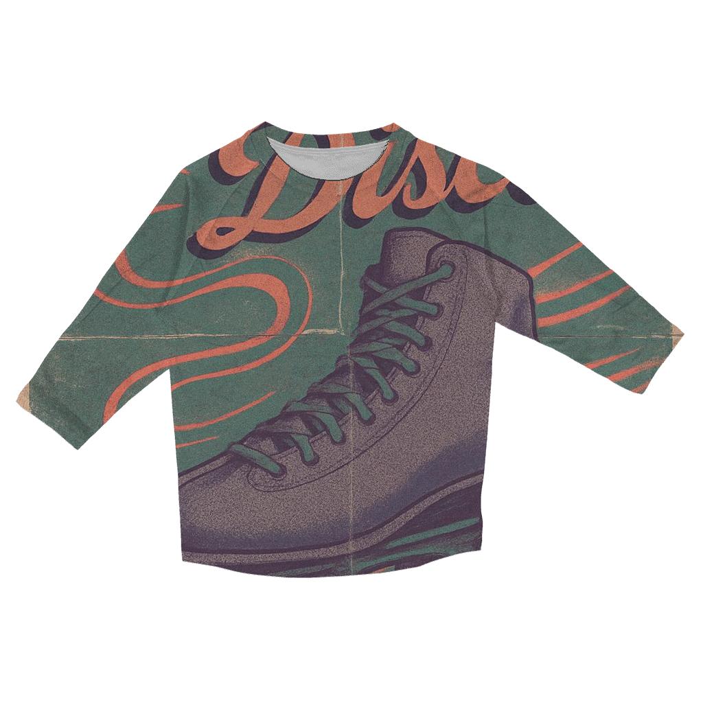Faded Roller Rink Neon Poster stylish quarter sleeve tops