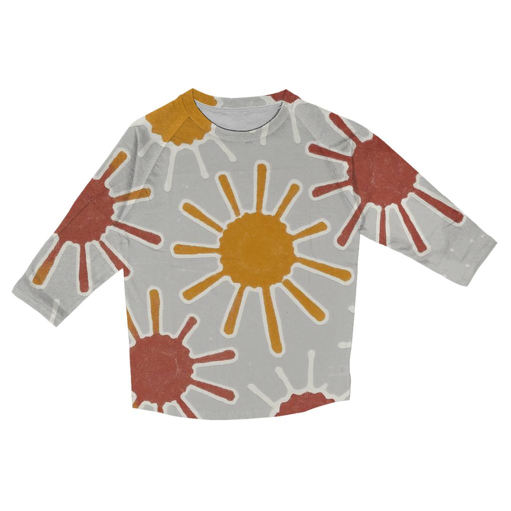 Diagonal Sunburst Kumo casual three quarter sleeve shirts