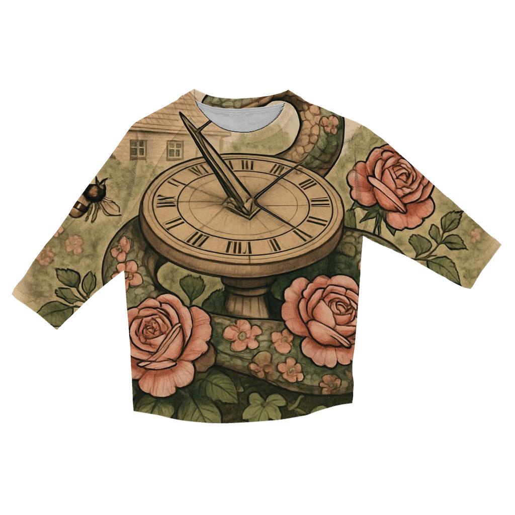 Garden Sundial Ouroboros casual three quarter sleeve shirts