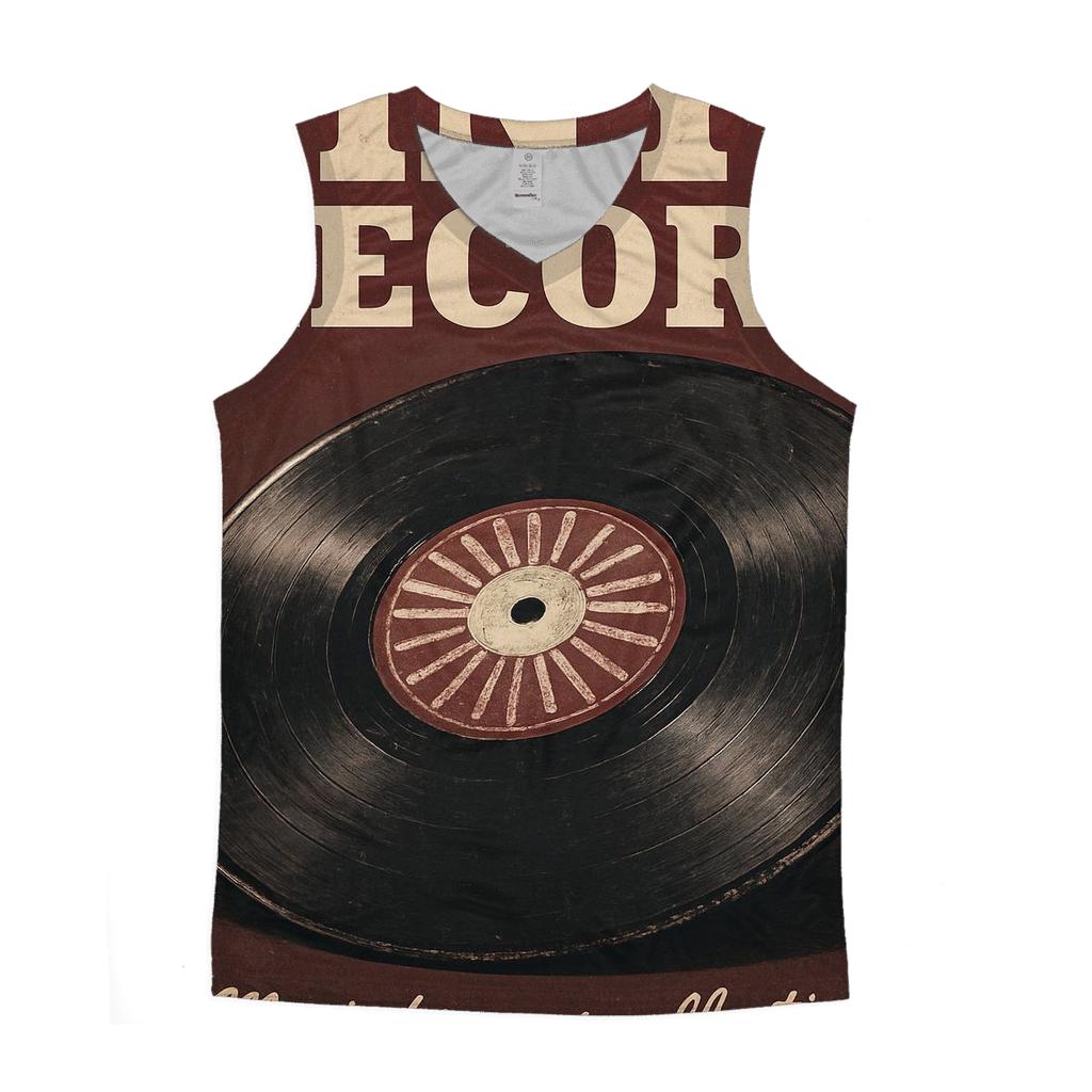 Distressed Vinyl Record Poster graphic print tank tops