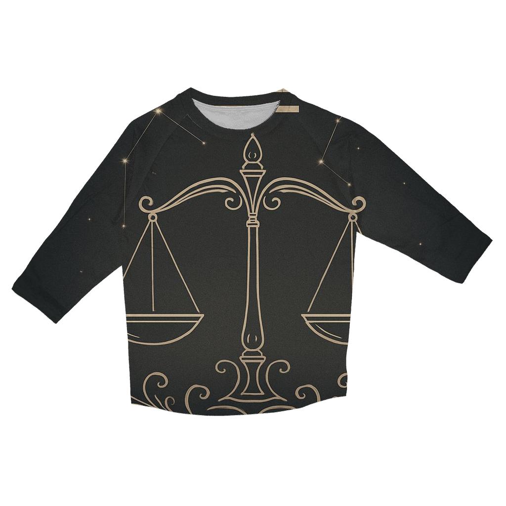 Libra Scales Balance Symbol custom 3/4 sleeve shirts