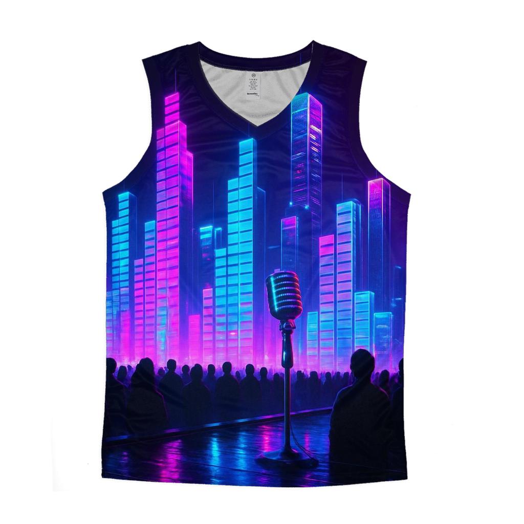 Neon Equalizer Skyline sports performance tank tops