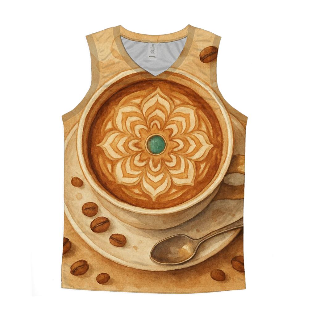 Latte Swirl Mandala cotton sleeveless tops
