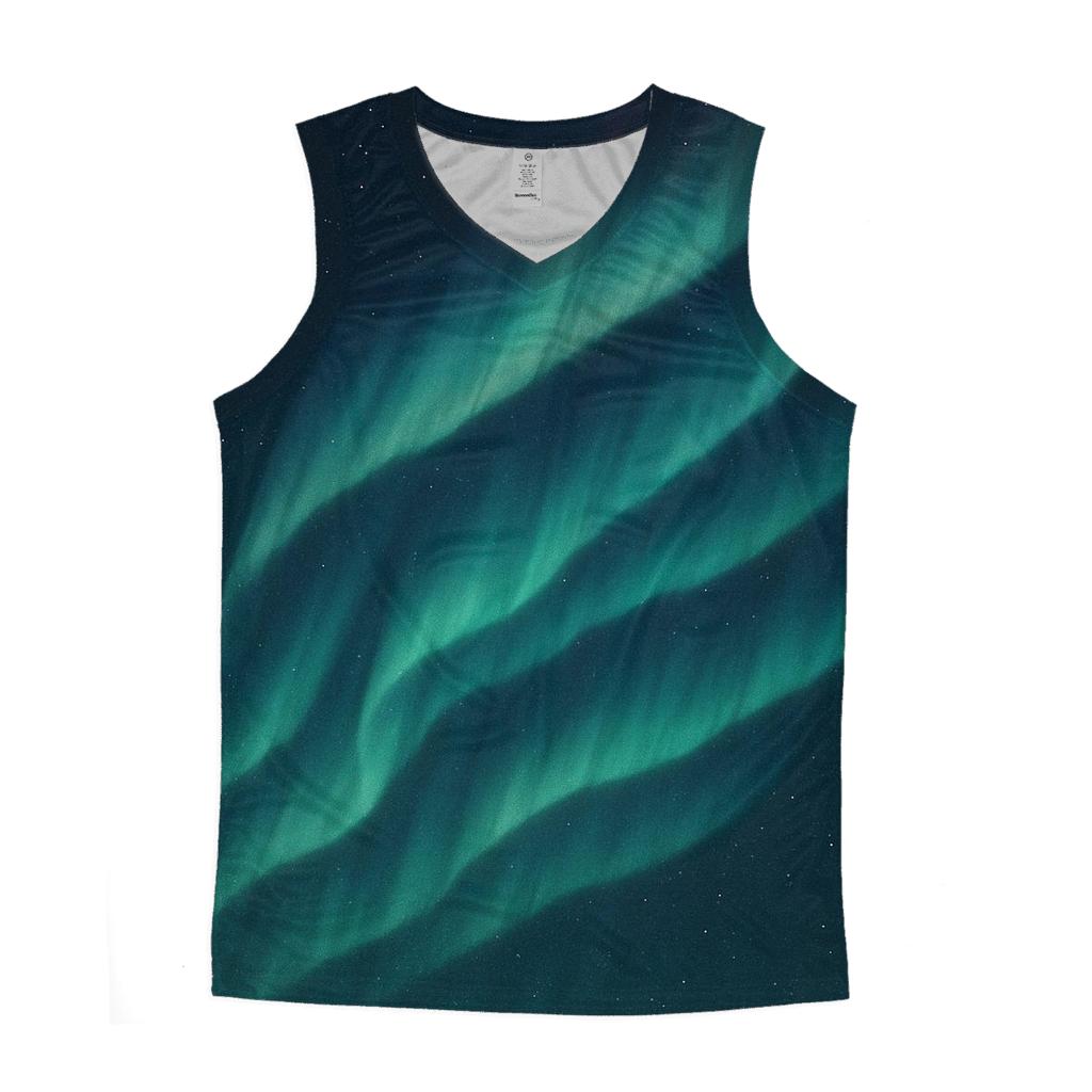 Aurora Curtain Drift graphic print tank tops