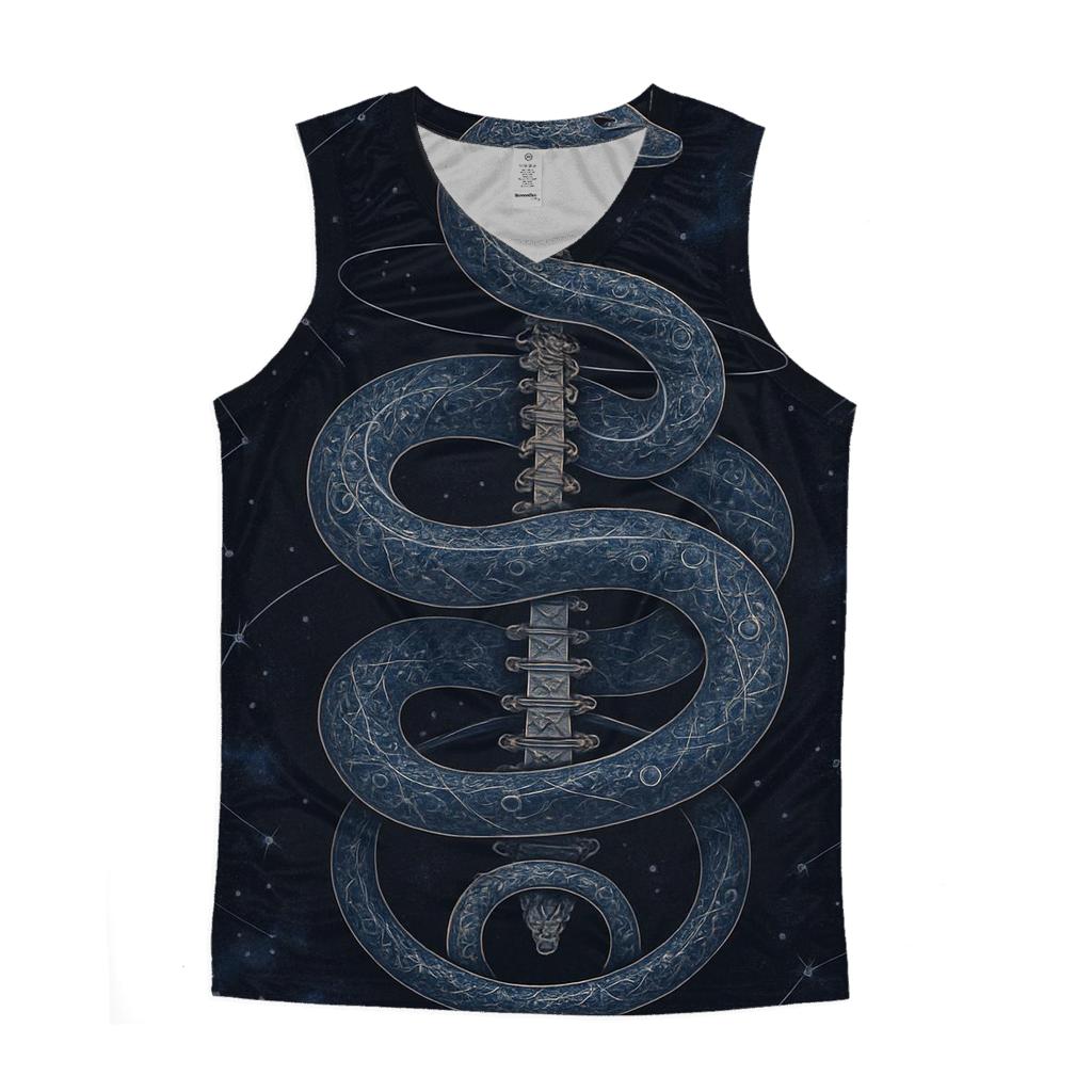 Celestial Spine Ouroboros graphic print tank tops