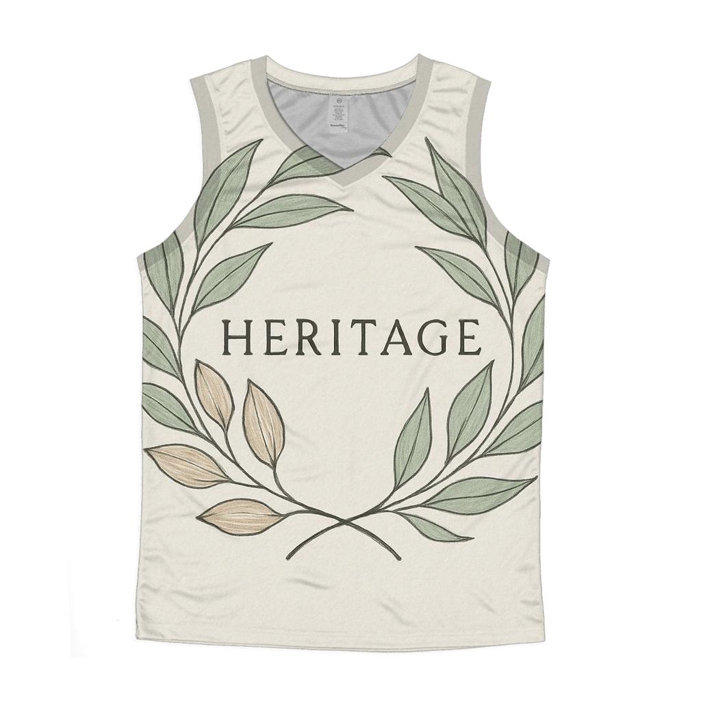Botanical Linework Crest cotton sleeveless tops