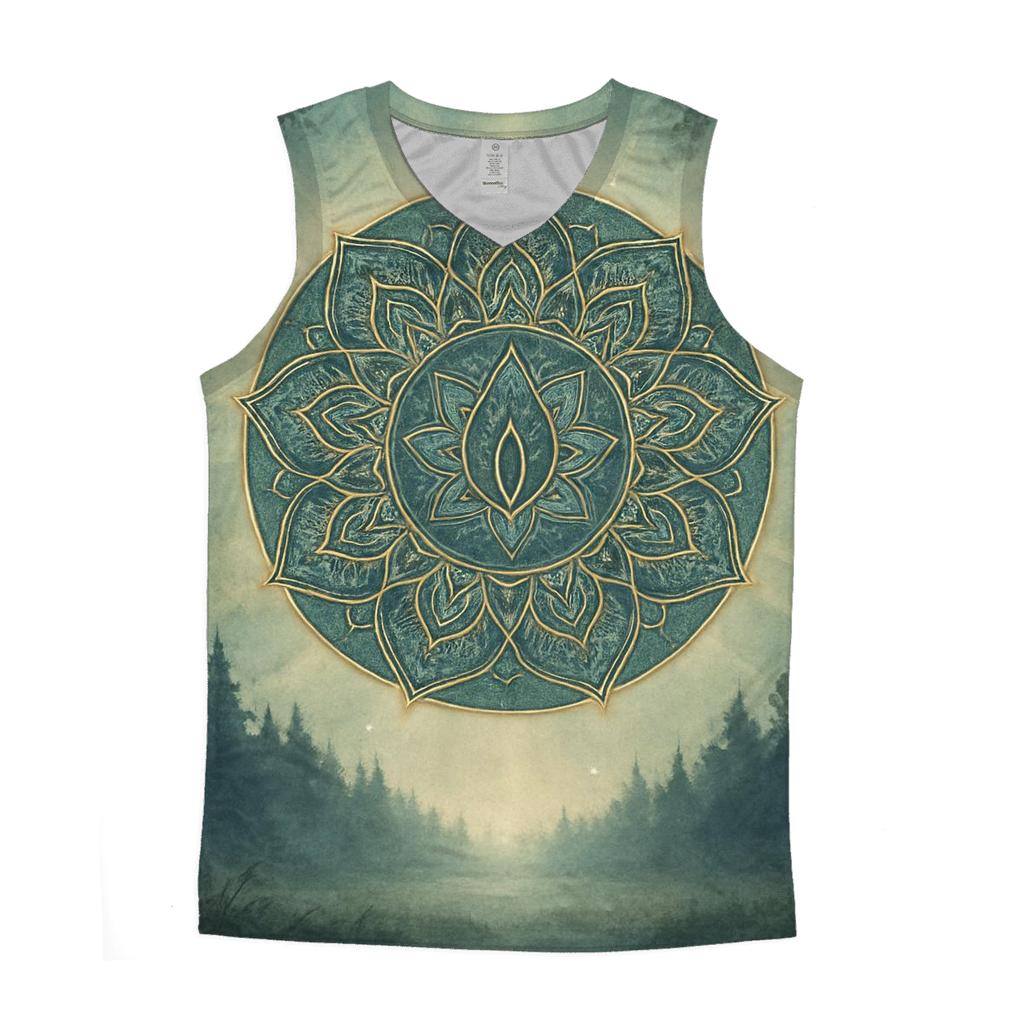 Luminous Mandala Grove trendy fitted tank tops