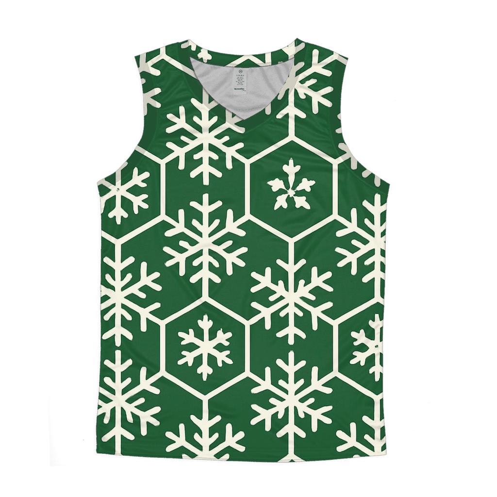 Snowflake Hexagon Field graphic print tank tops
