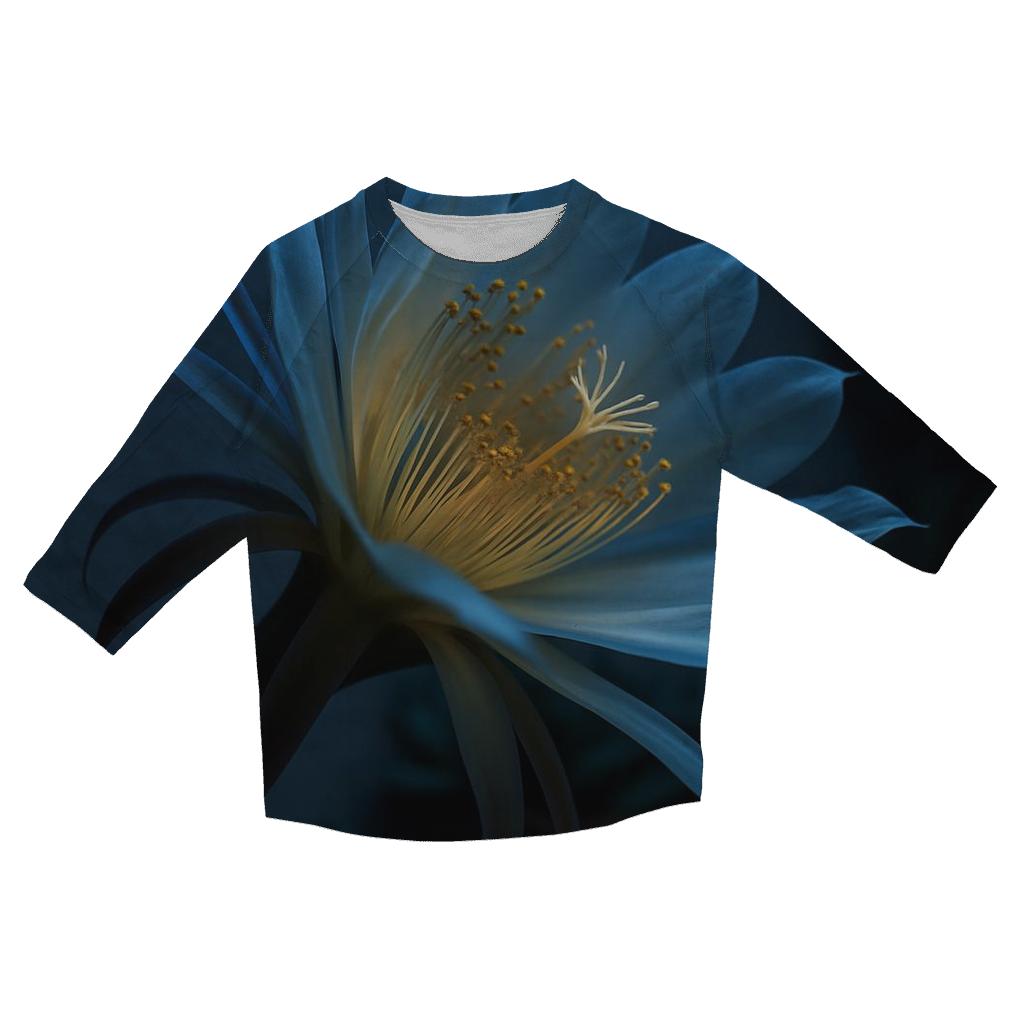 Lantern Garden Night Blooming Cereus casual three quarter sleeve shirts