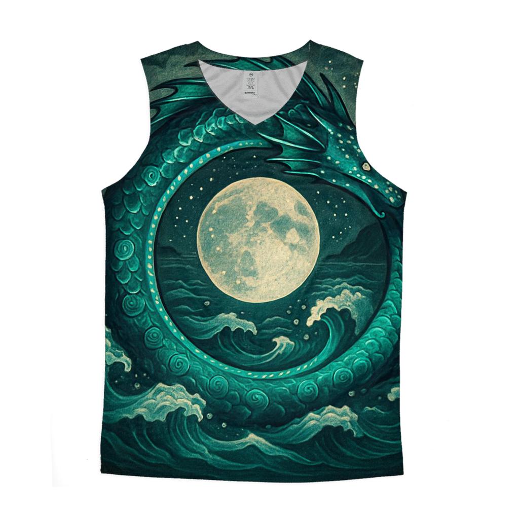 Oceanic Moon Ouroboros casual summer tank tops