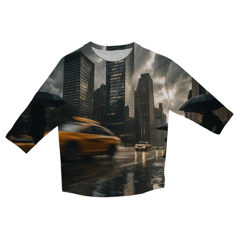 Thunderstorm Reflection On West Side Highway casual three quarter sleeve shirts