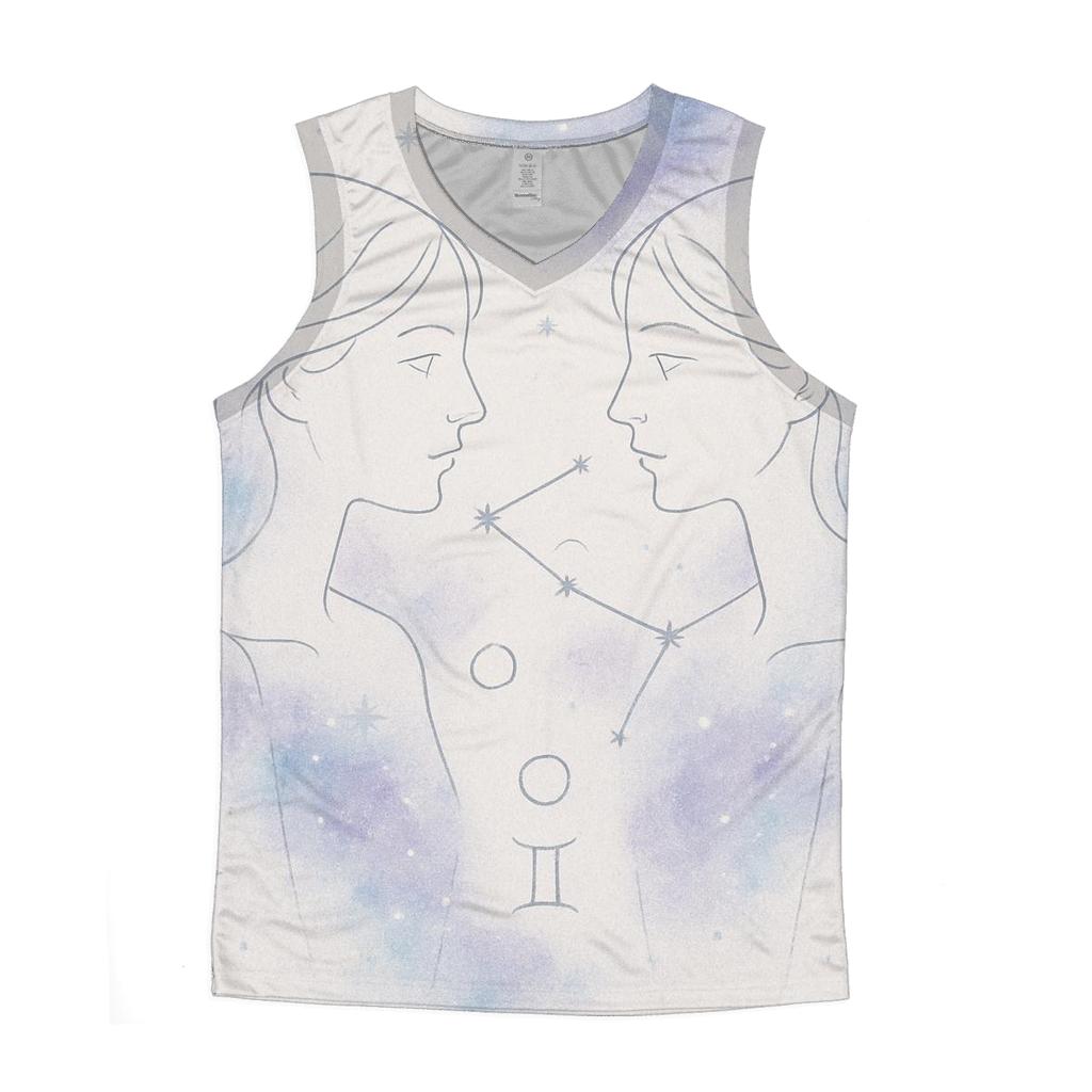 Ethereal Gemini Twins Portrait graphic print tank tops
