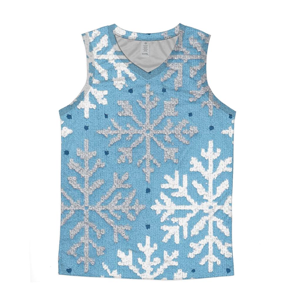 Festive Snowflake Brickwork Design personalized athletic tanks