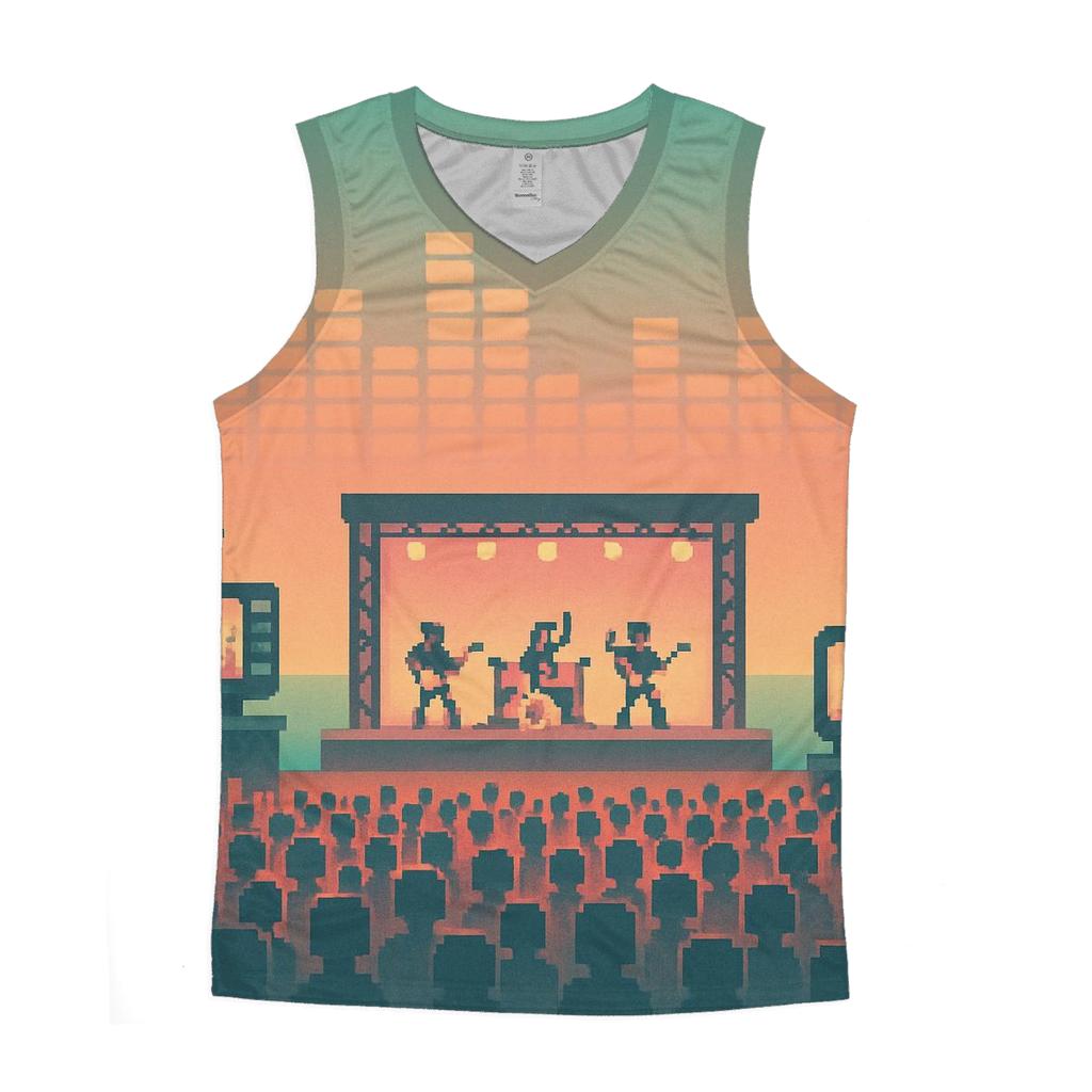 Pixel Concert Panorama cotton sleeveless tops